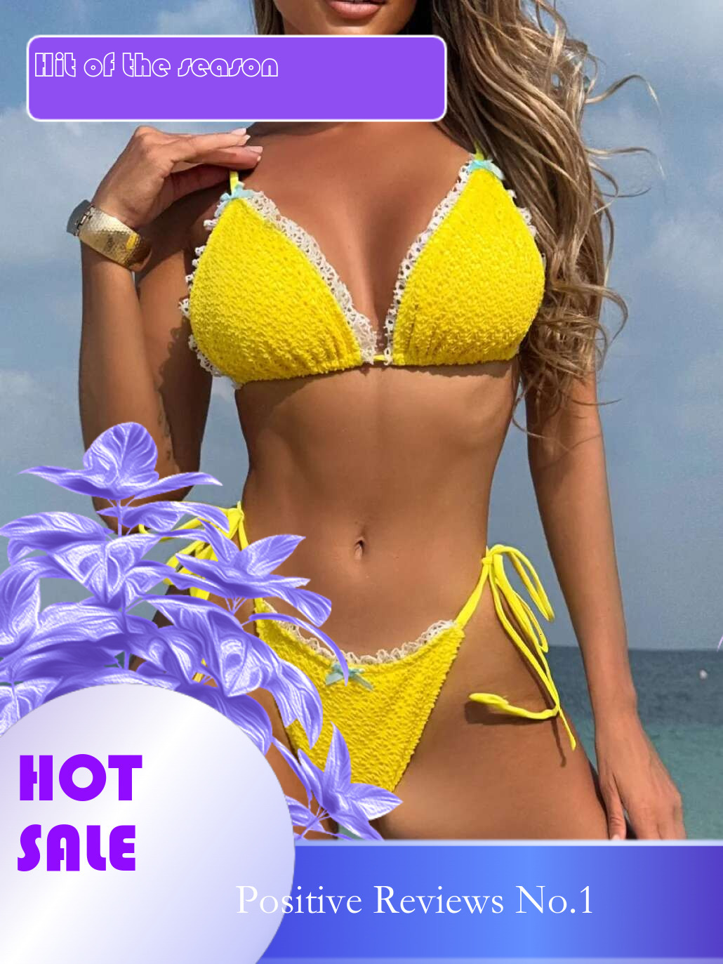 Dongdumaoyi Sexy Yellow Swimwear Woman Lace Patchwork Push Up Bra Tie Side Bow Thong Bikini Summer Bathing Suit Holiday Micro Swimsuit