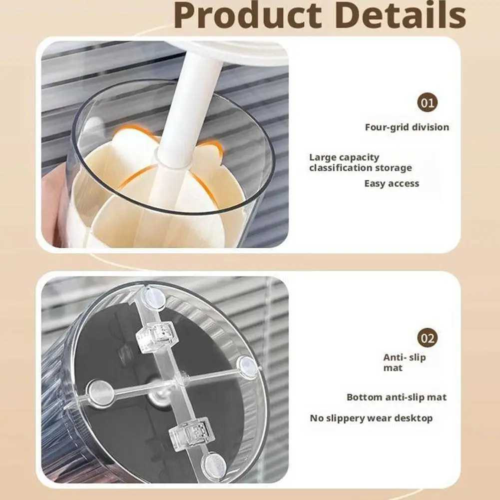 Portable Automatic Lifting Makeup Brush Holder with Dustproof Lid Cosmetic Storage Box For BrushesLipsticks Makeup Organizer J251115