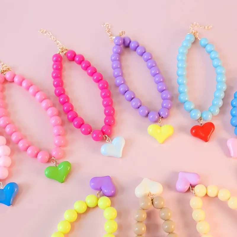 High Quality Party dog accessories custom pet supplies Pinkycolor plastic cat necklace pearl dog necklace puppy bib size animal necklace T250407
