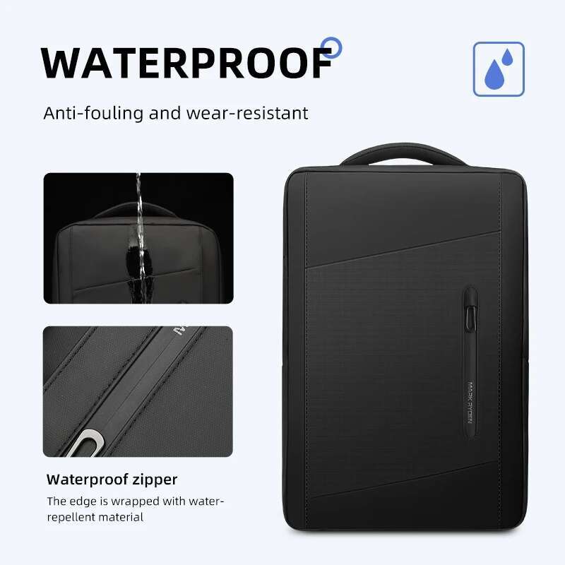 Markryden Men Waterproof 15.6" Laptop Backpack Male Business Fashion Travel Moto&Biker Light Scalable Shoulder