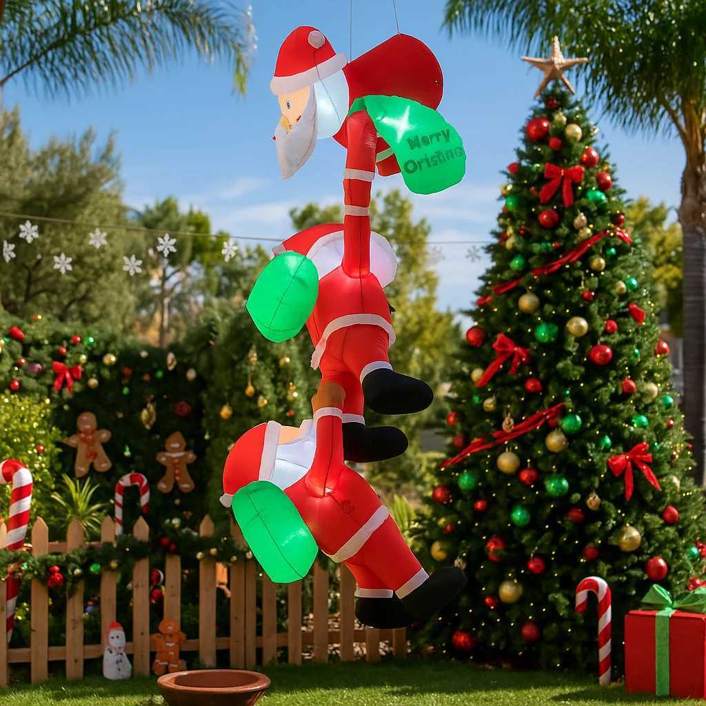 78FT Outdoor Holiday Decoration Climbing Santa Claus Christmas Yard Party Decor Xmas Ornament Lights Home Toys Prop W251107