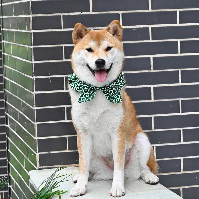 High Quality Dog scarf pet decoration dog collar Japanese bow collar Shiba Inu kimono accessories cat and dog photography pet collar T250407