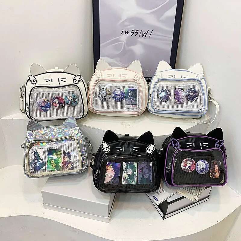 Style Kawaii Japanese Y2K Trendy ItaBag Lolita Girl Transparent Pocket Crossbody Women's DIY Display Shoulder Bag Cute Tote