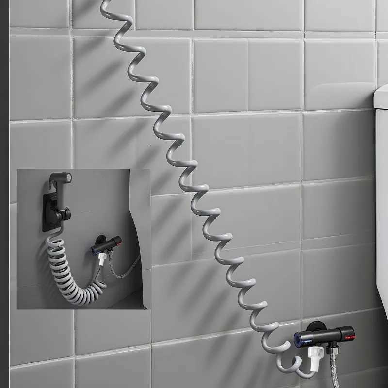 Spring Shower Hose Universal ible Water Plumbing Hose Bathro Toilet Extension Sprayer Pipe Connector Telephone Line Hoses Y251107