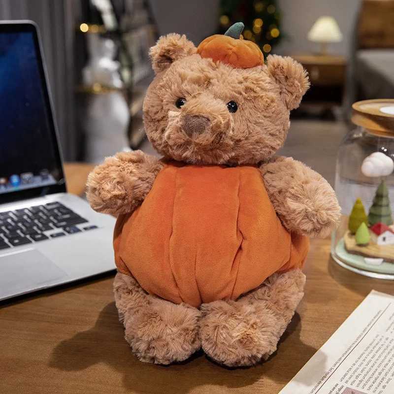 30cm Cute Creative Bear Pumpkin Wearing Suit Can Take Off Stuffed Lovely Bear Halloween Celebration Birthday Holiday Gift C251107