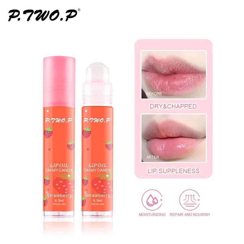 P. Two. P Fruit roll lipstick makeup strawberry primer moisturizing transparent lipstick lasting moisturizing repair lip gloss W250407