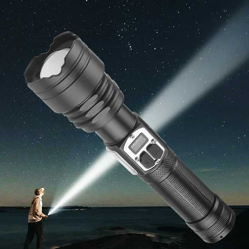 High Power XHP160 Led Flashlight Rechargeable 16 Core Torch Zoom Usb Hand Lantern For Camping Outdoor Emergency UseW251106
