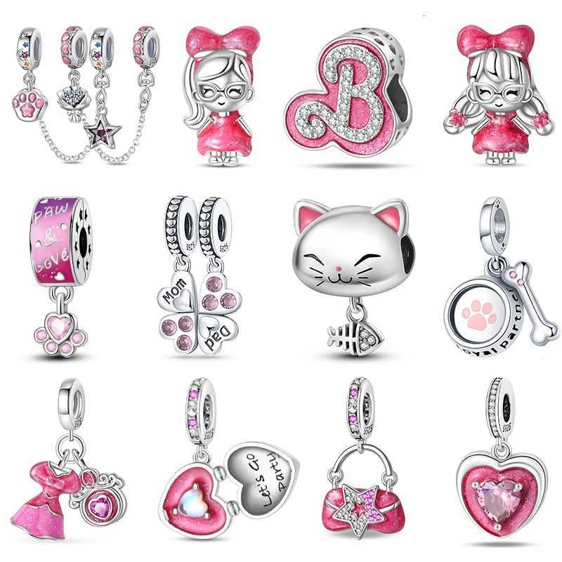 925 Sterling Silver Princess Skirt Bags Pink Series Heart Charms Beads Fit Womens 925 Original Bracelets DIY Jewelry Hot GiftsXJ251107
