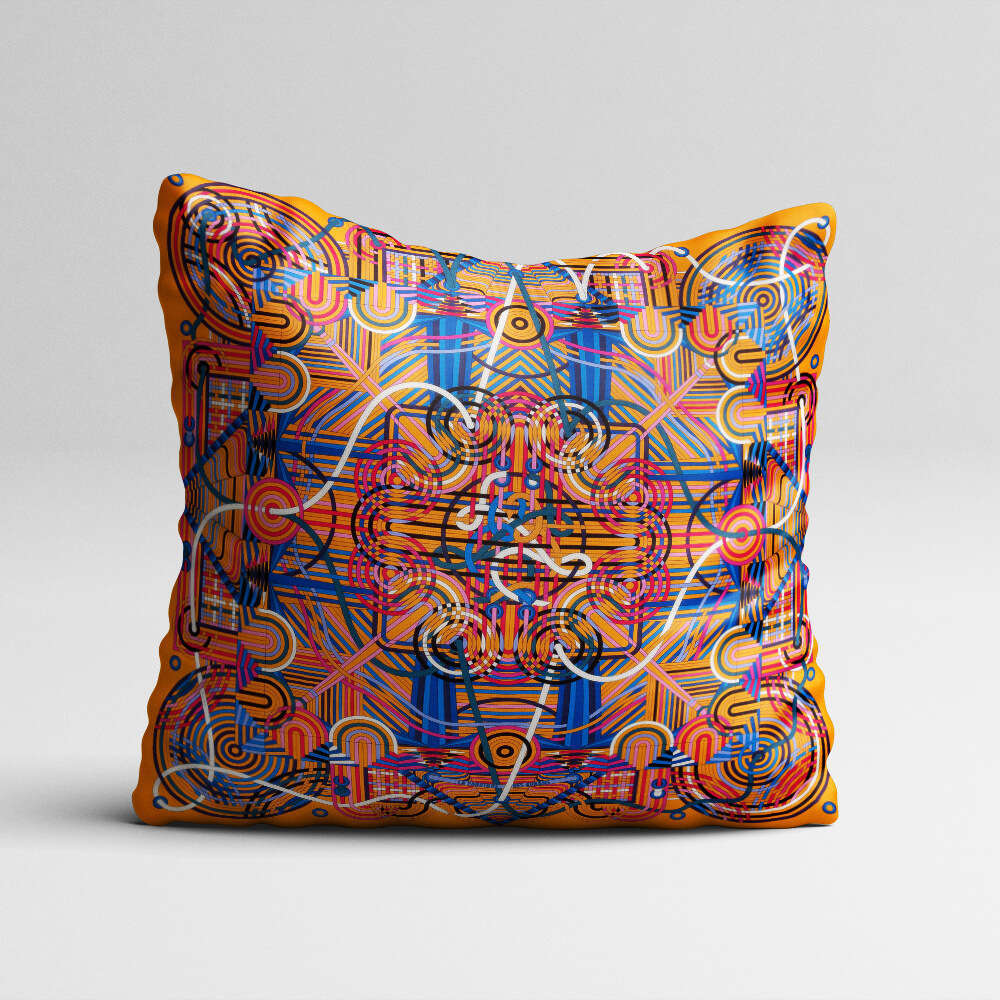 European Style Glossy Korean Woven Bedside Sofa Cushion Cartoon Satin Creative Pillow Print