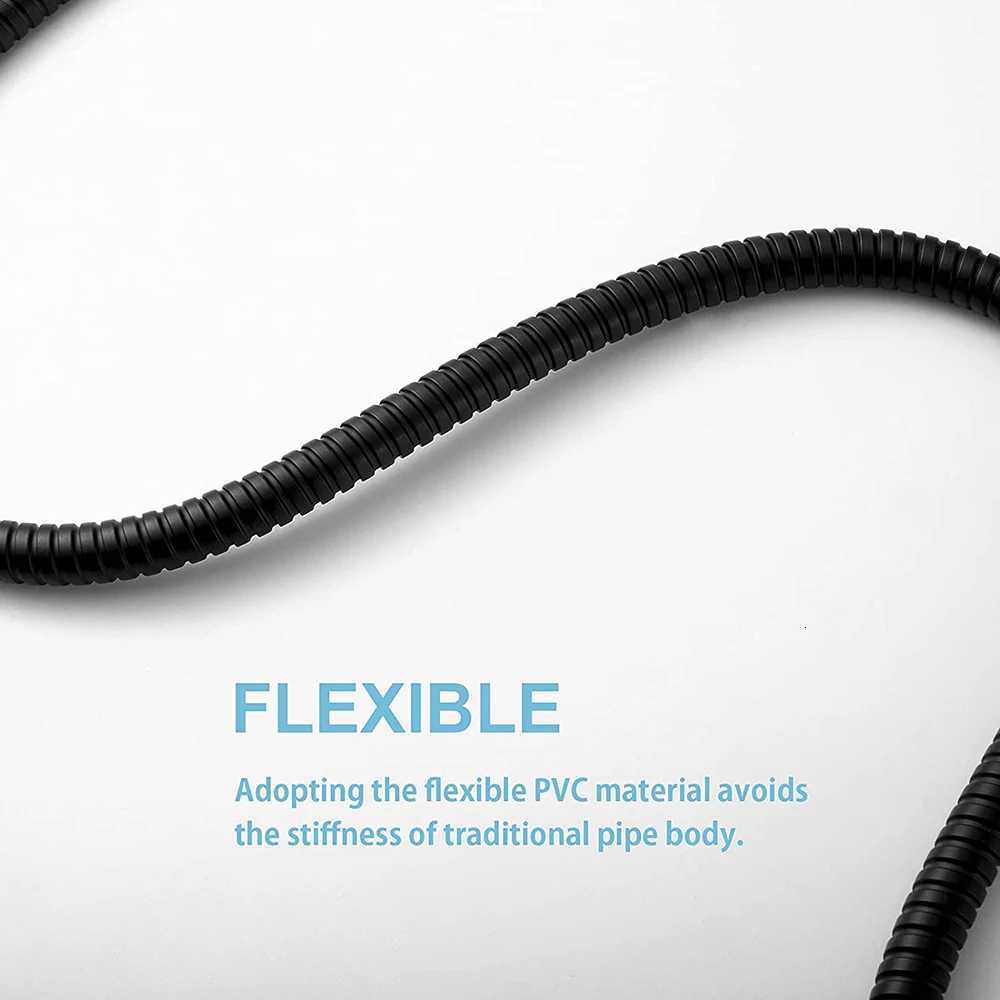 15/2M Black SUS 304 ible Shower Hose Long Bathro Shower Water Hose Extension Plumbing Pipe Pling Tube Bath Accessories Y251107