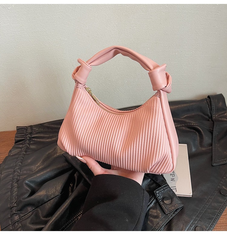 2025S Designer Women S Bag Hand Held Pleated Women S New Single Shoulder Small Square Bag French High End Feeling Simple And Western Style Hand Held C