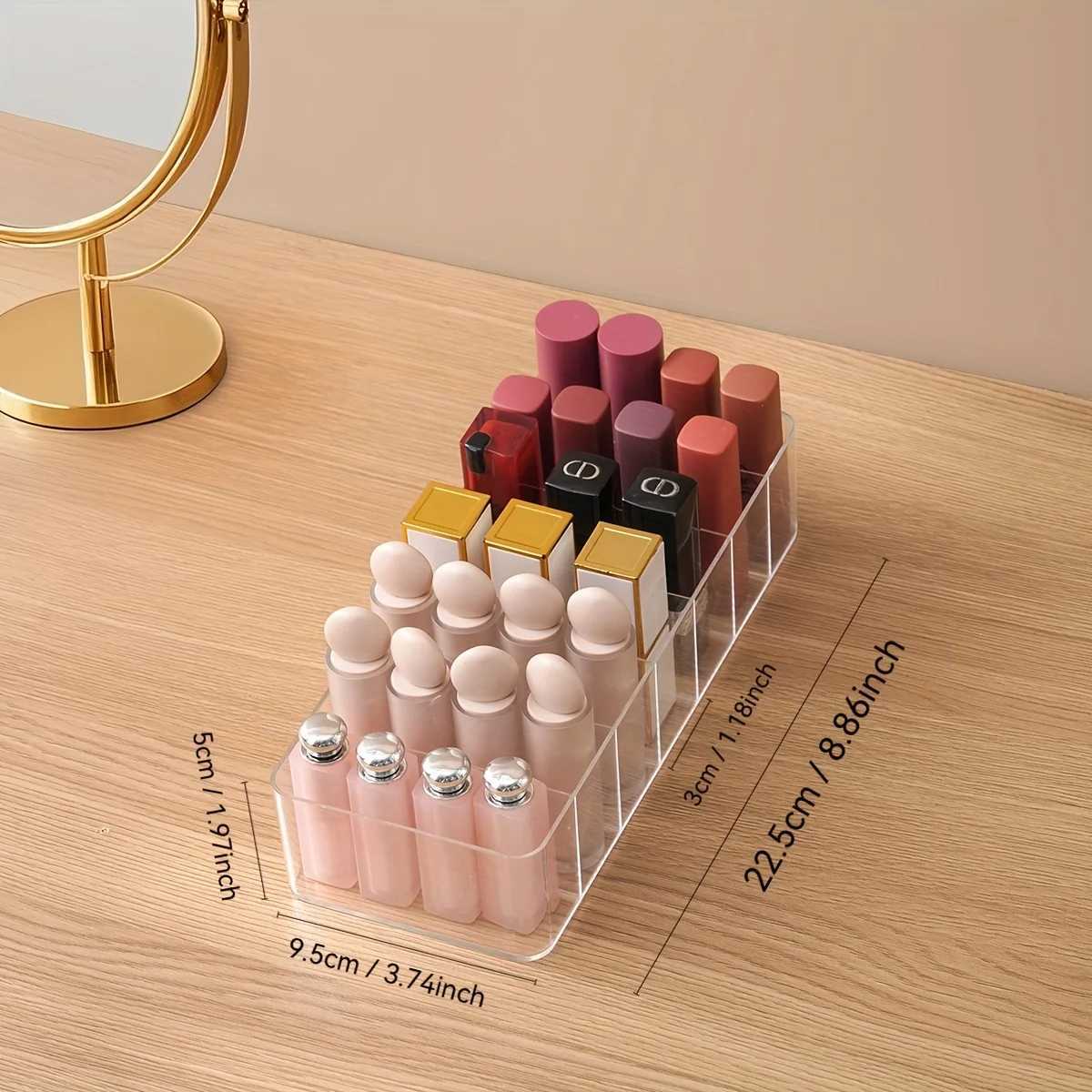 7 Grids Lipstick Organizer Clear Cosmetic Jewelry Box Lipstick Holder Display Rack Acrylic Makeup Organizer Lipstick Storage Box J251115