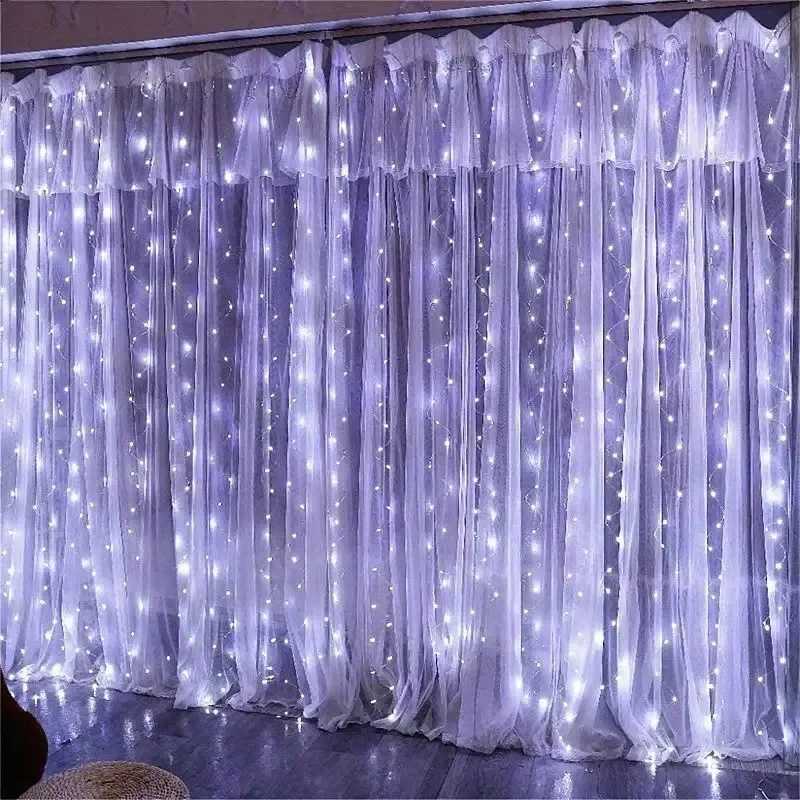 Christmas Home Decoration 3/4/6M Festoon LED Curtain Lights Fairy Garland on The Window USB 8 Modes Light String Wedding Party W251107