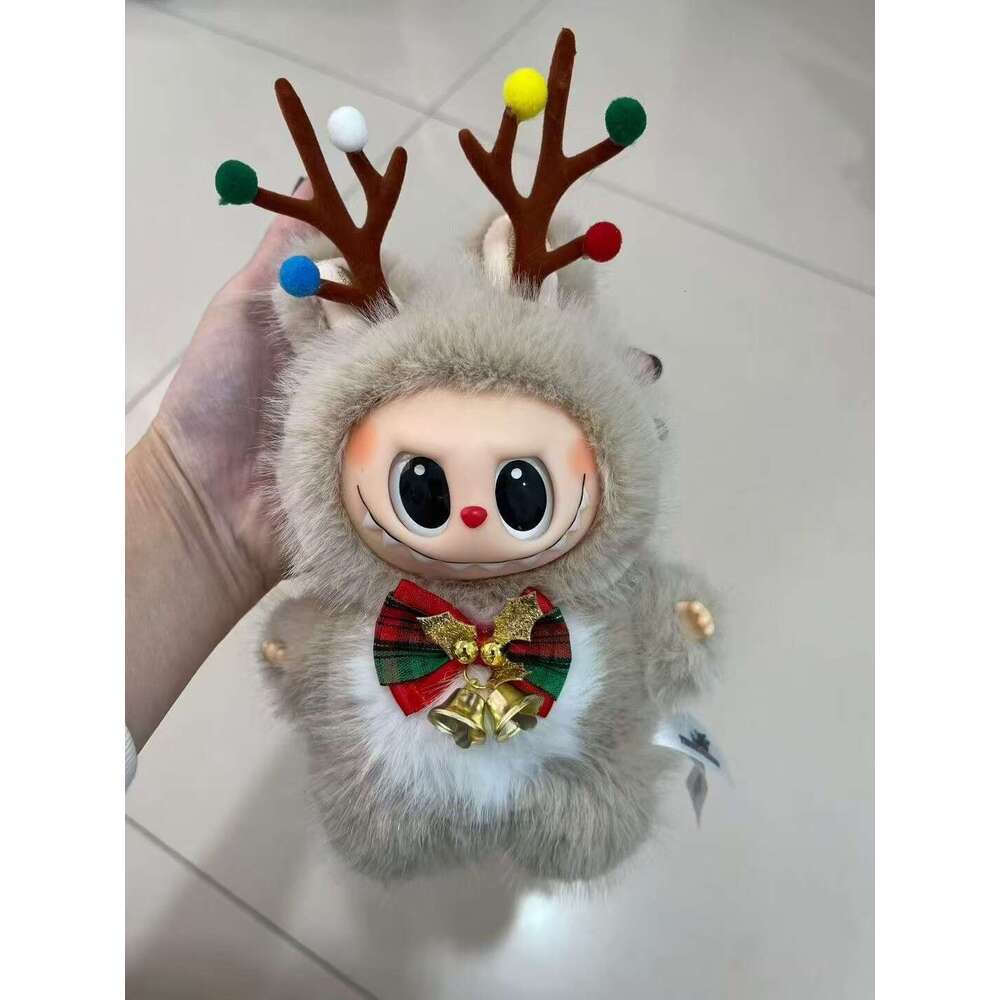 Hot-Selling Christmas Reindeer Plush Cute Vinyl Labubu Pendant Doll Claw Machine Toy