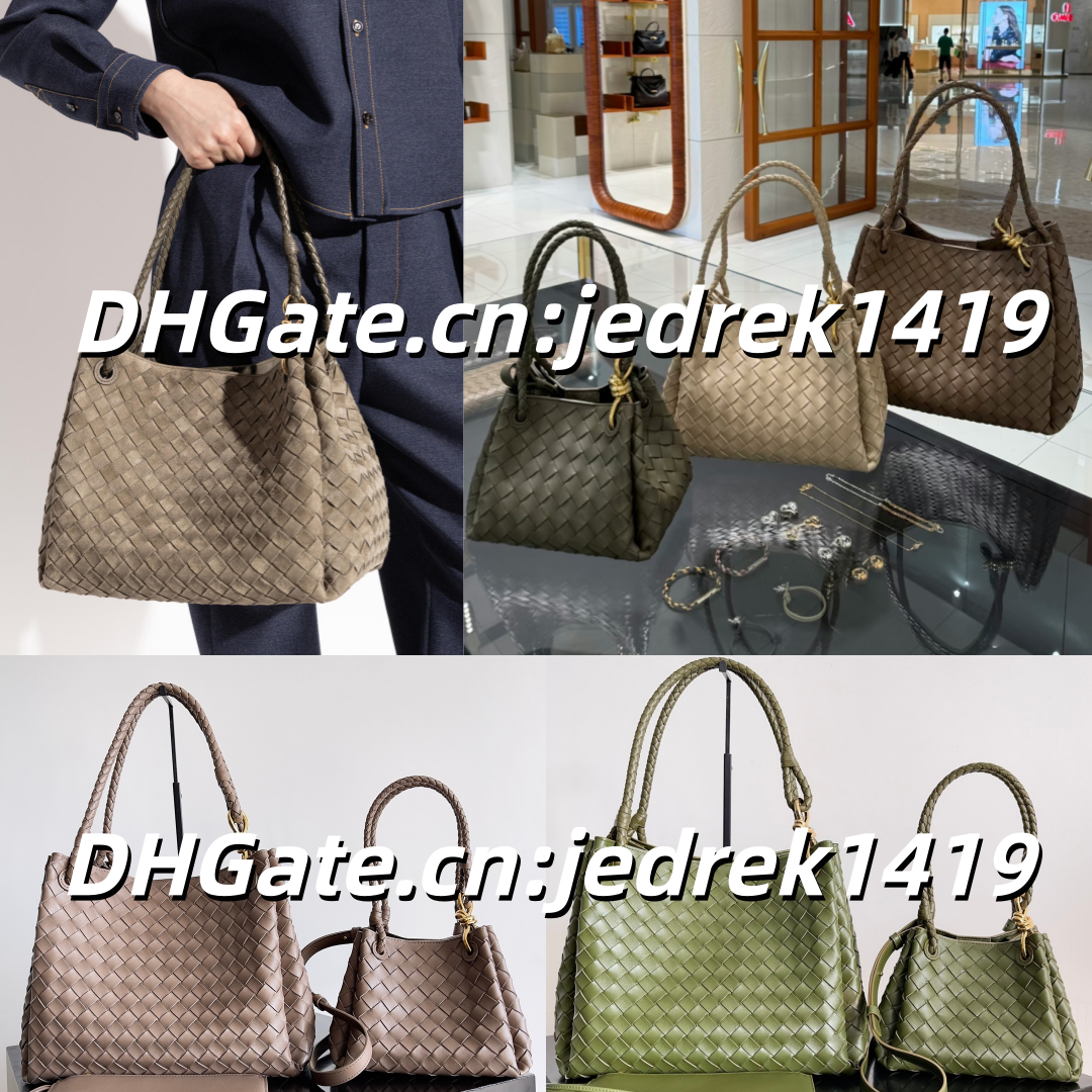 Andiamo work bag premium quality designer bags luxury handbag top nappa sheepskin shoulder bags high capacity tote bag Intrecciato weaving hobo bag vintage bag