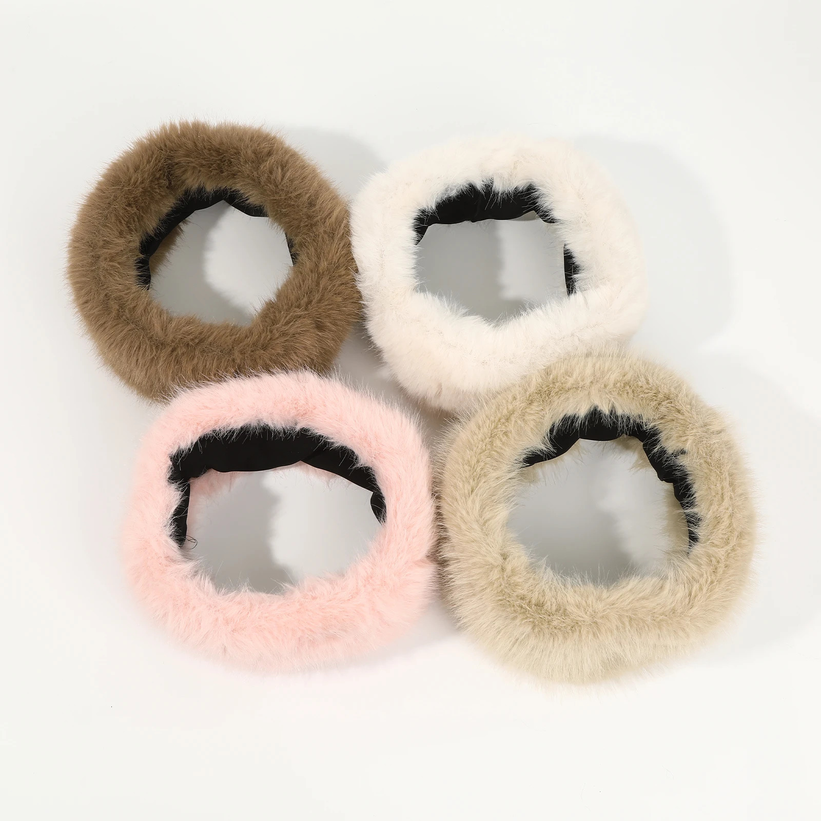 1pc Autumn Winter Plush Fur Headband for Women Fluffy Elastic Cold-Proof Hair Bands Ring Outdoor Travel Cute Lady Warm Hat 251106