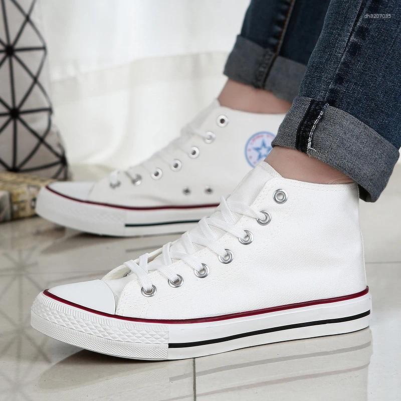 Casual Shoes Canva Men's High-Top Sneakers 2025 Style Versatile Korean HarajukuWomen's Trendy Rubber Leather Footwea