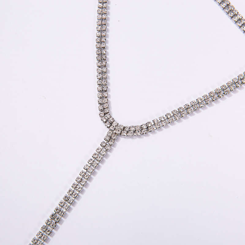 2021 Korean style simple and fashionable rhie dress accessories, crystal long necklace, Y necklace