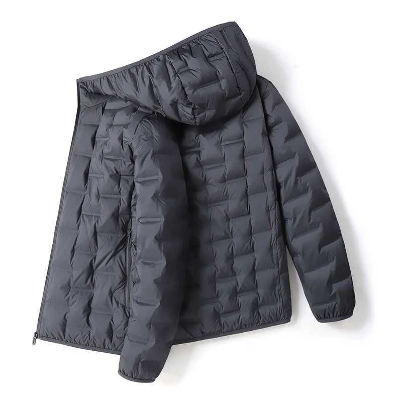 JNLN Down Jacket Men Camping Hiking Mountaineering Lightweight Padding Coat Winter Waterproof Windproof Warm Hooded WindbreakerT251107