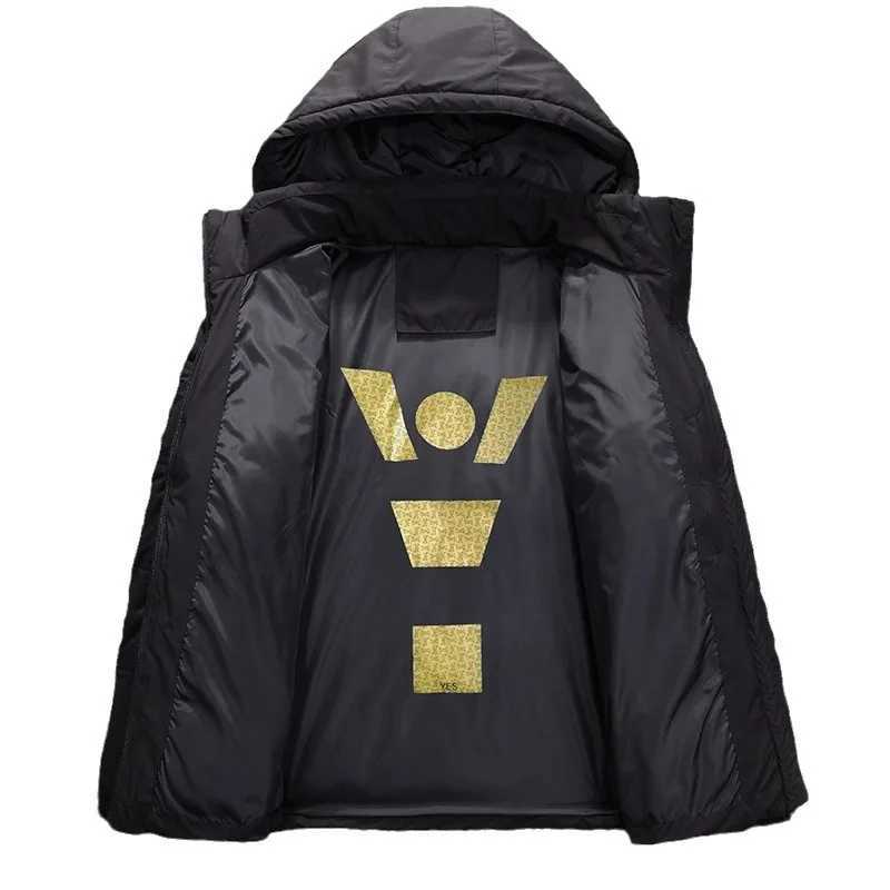 New white duck down jacket mens winter warm pure color hooded down jacket thick duck down mens down jacket winter coatT251107