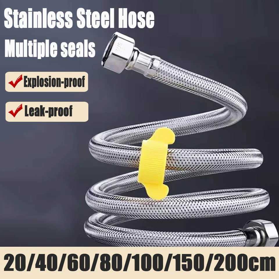 20/40/60/80/100/150/200cm G1/2 High Pressure Explosion-Proof ible Braided Hose Leak-proof Water Pipe For Kitchen Bathro Y251107