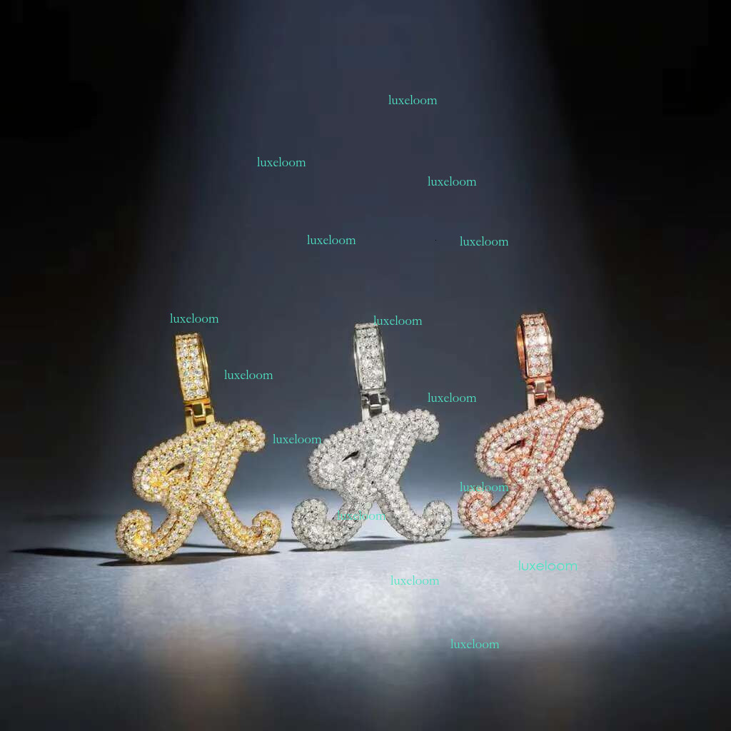 High quality hip-hop jewelry charm pendant pass tester made of pure sier ice with the letters K in silica