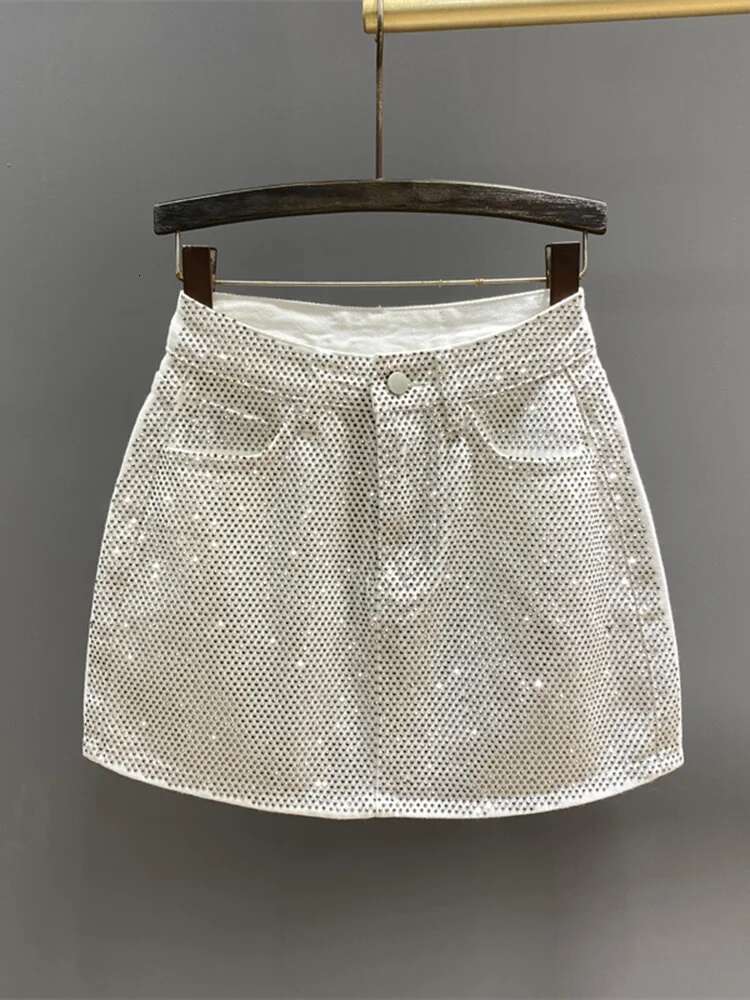 Women Denim Skirt Full Dia Slim High Waist Black A-E Wrap Hip Mini Skirts 2025 Spring New Fashion