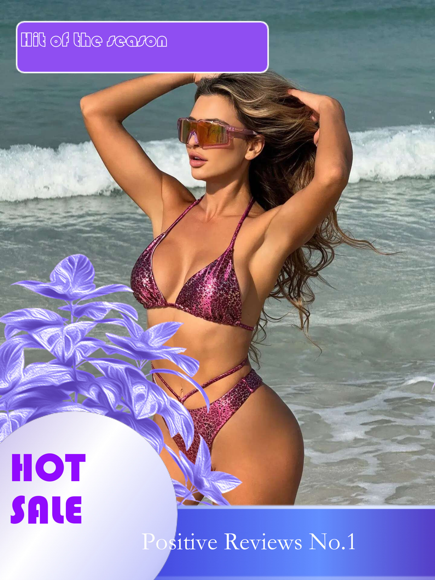 Dongdumaoyi Shiny Pink Leopard Print Micro Bikini Women Sexy Hollow Bandage High Waist Swimsuit Summer Bathing Suit Two Piece Swimwear