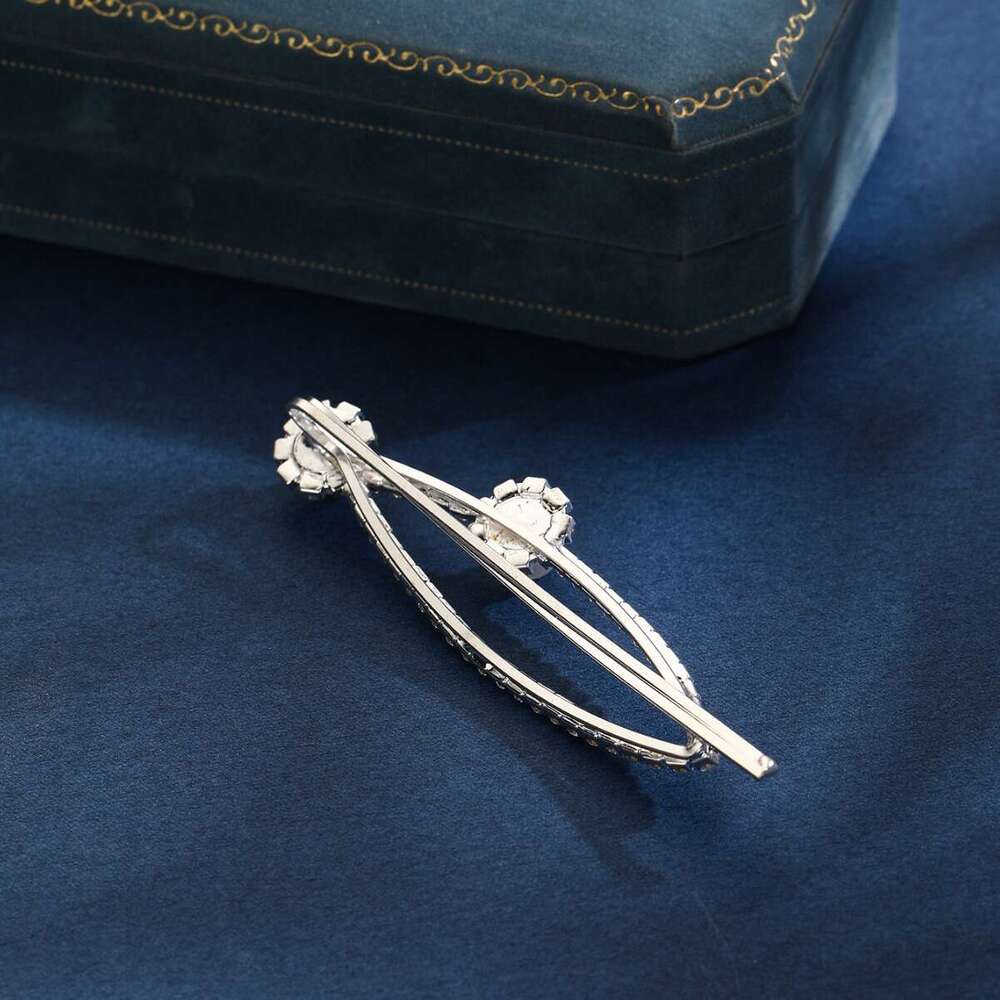 2024 NEW hot selg Korean version rhie hairpin, internet famous bangs duckbill clip, super sparkg full dia pearl edge clip