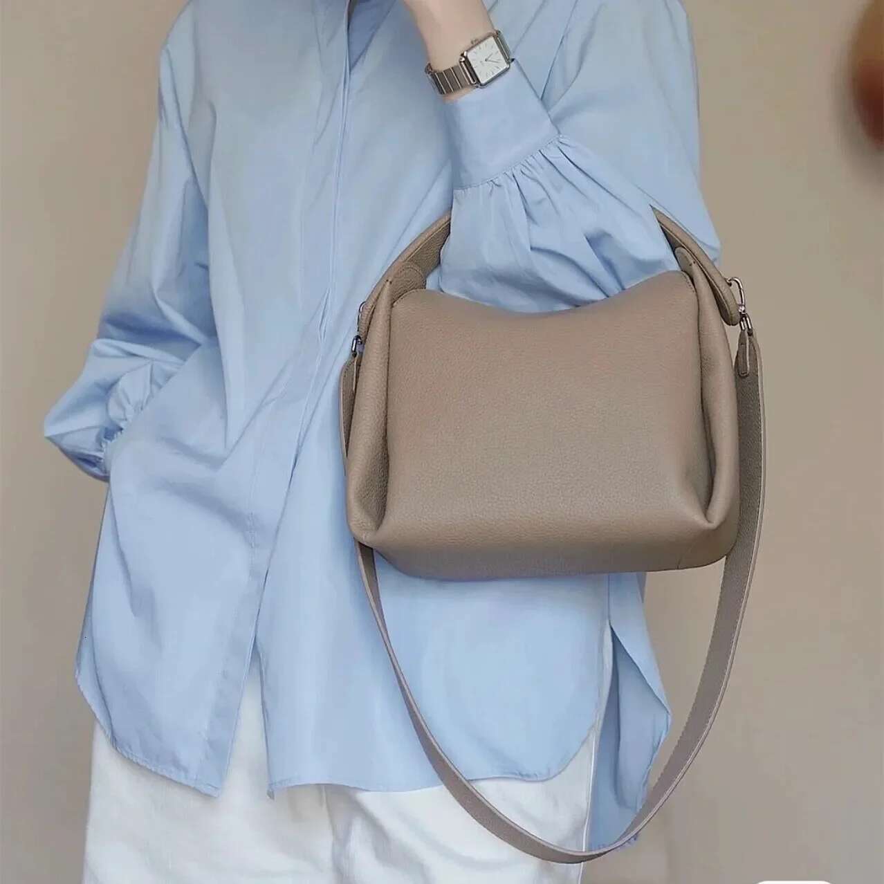 Genuine Women's Bag With Large Capacity And Unique Cigarette Box Design Made Of Soft Leather One Shoulder Crossbody