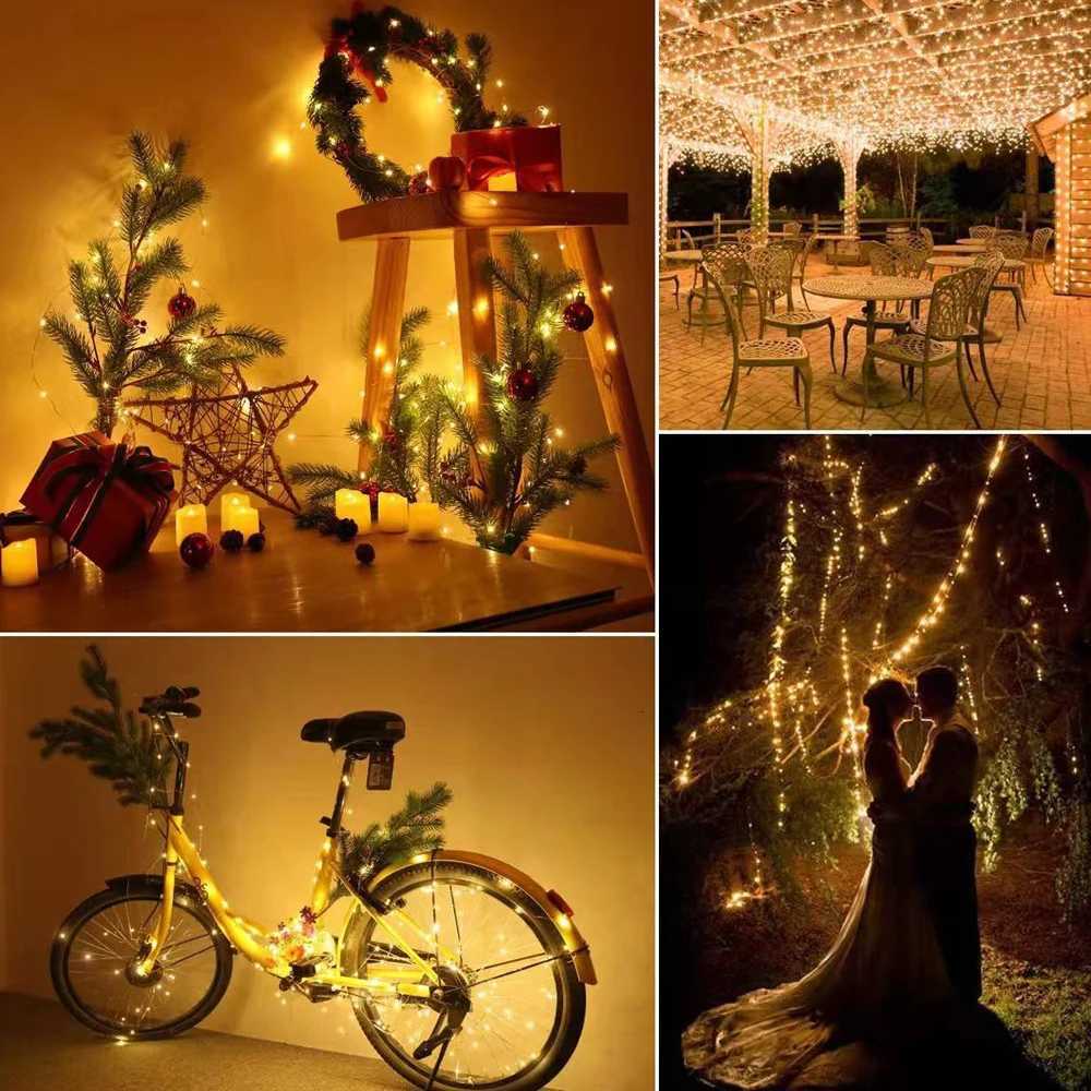 Led Copper Wire String Lights 3AA LED 8 modes Waterproof Garland DIY Fairy Lights Christmas Wedding Party Decoration Lighting W251107