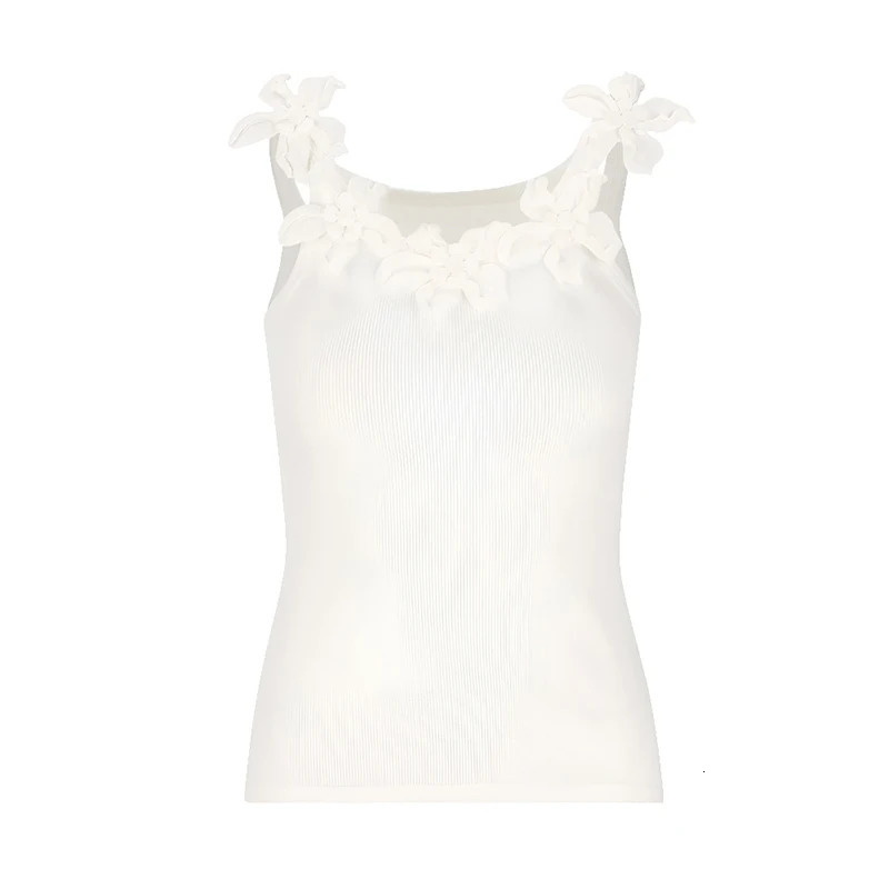 NIGO LP Womens Summer Flower y Staff Collar Zipper Elastic Knitted Shirt Cotton Sleeveless Vest #nigo61584 250407