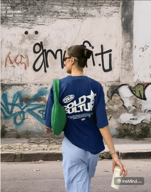 Fashionable Harajuku Hip Hop Alphabet Pattern Sports Womens Tshirt Y2k Mens and Punk Rock Street Loose 250407