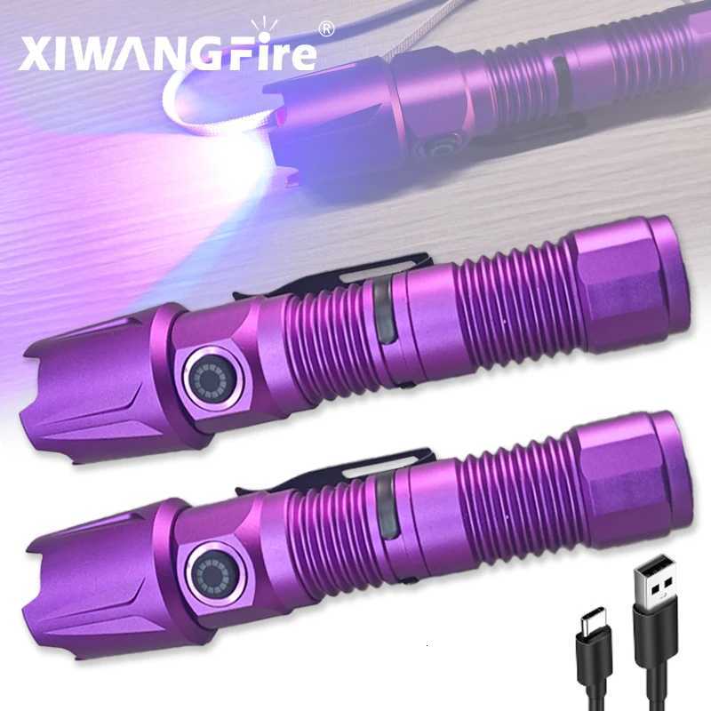 30W 395nm UV Flashlight USB-C Rechargeable Powerful Black Light for Pet Urine Detection And Resin CuringW251106