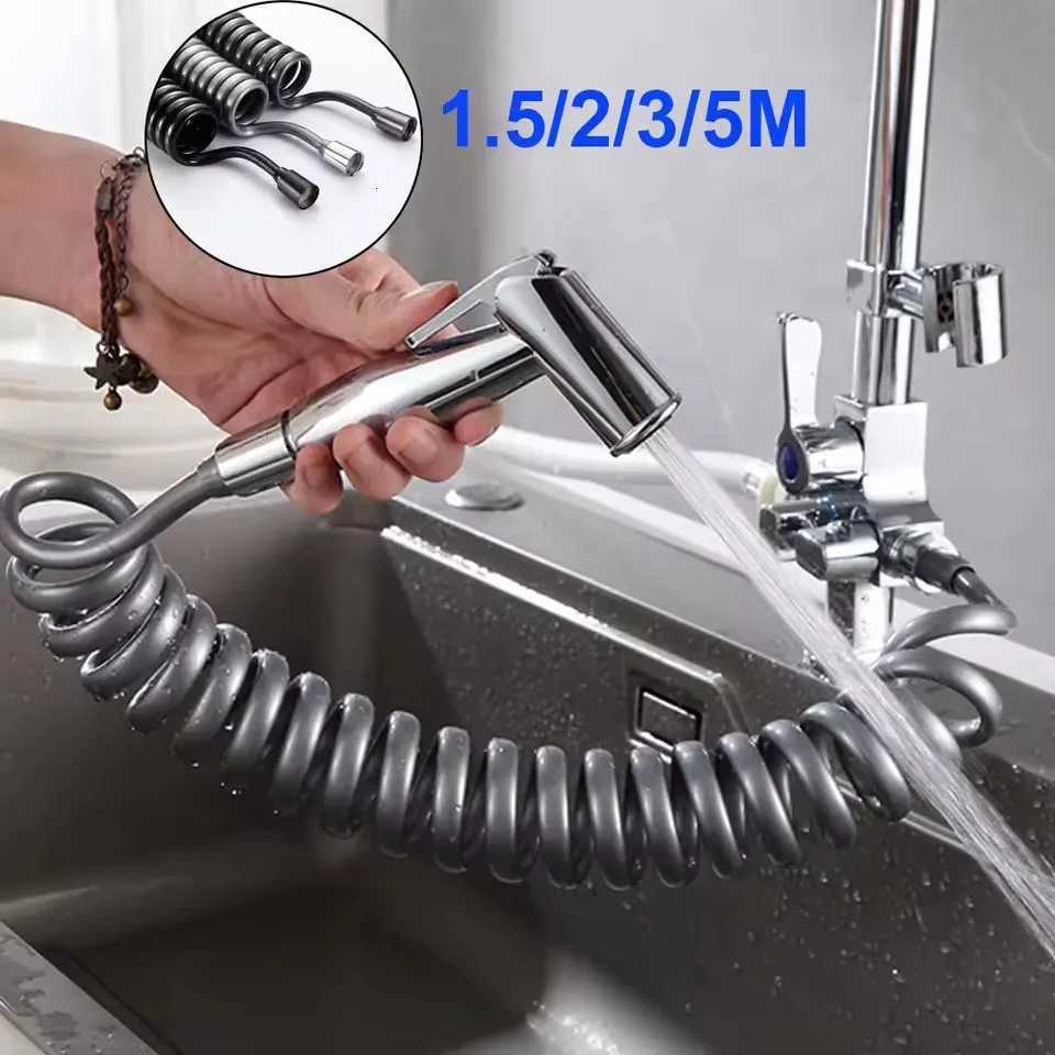 Upgrade 15M/2M//5M Spiral ible Shower Hose Toilet Bidet Water Pipe Plumbing Spring ible Retractable Shower Hoses Y251107