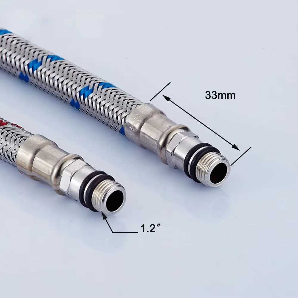 G1/2 G3/8 G9/16 50cm 1 pair Stainless Steel ible Plumbing Pipes Cold Hot mixer Faucet Water supply pipe Hoses bathro part Y251107