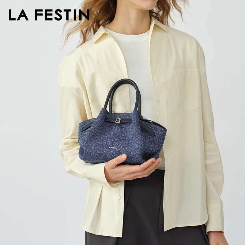 LA FESTIN Original Women's Bag 2025 New Weave Handbag Fashion Shoulder Crossbody Bags Designer Ladies Leather Bag