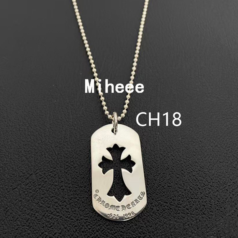 Fashion Chrome Nameplate Pendant Necklace Designer Chrome Cross Necklaces 925 Silver Brand Bold Letter Crome Necklaces Flower Plated Chain Women Men Chrme Jewelry