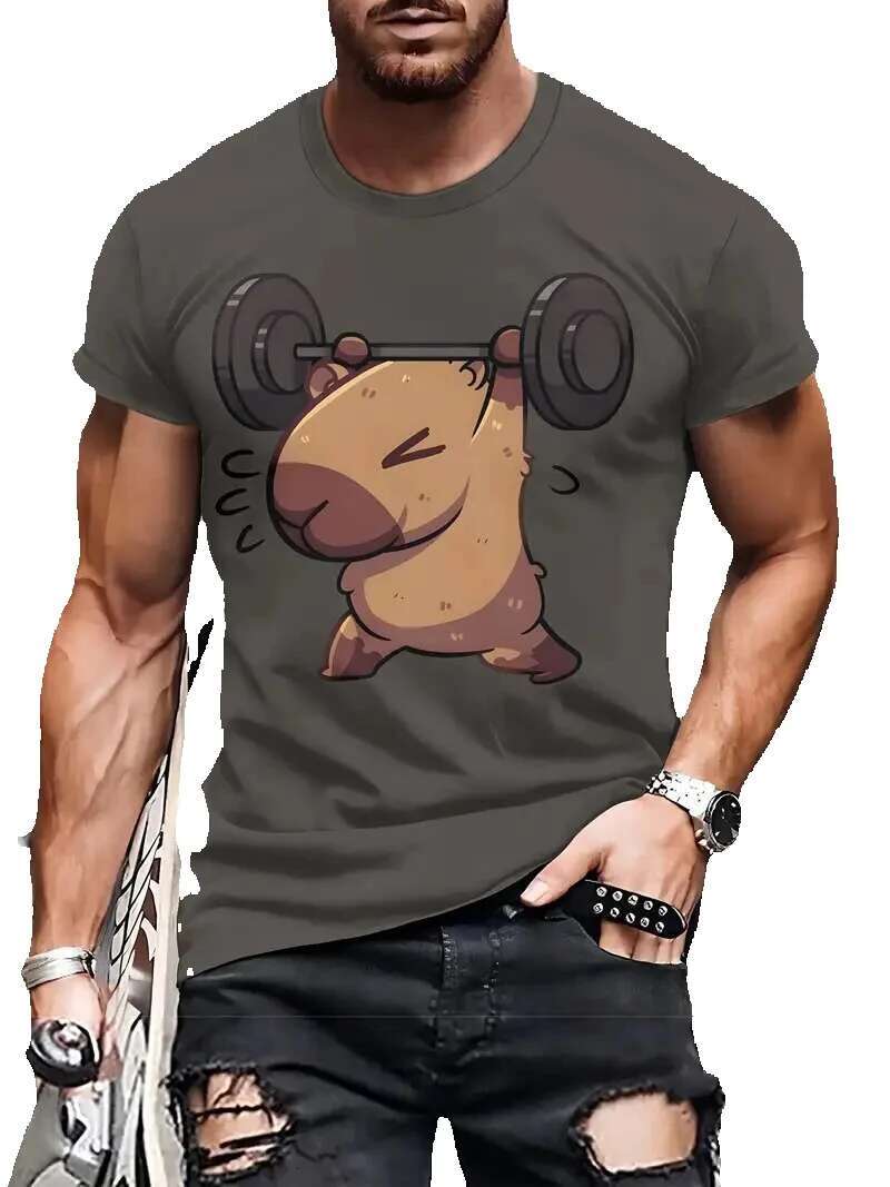 3D Printing Fun Pattern Men's and Women's T-shirts Cute Animals Capybara Summer Casual Fashion Loose Children's T-shirt Top