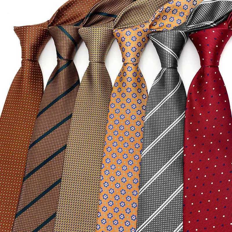 Luxury 8CM Mens Ties Polka Dot Stripes Classic Business Necktie Jacquard Woven Neck ties For Men Gro Wedding Party Neckwear X250407