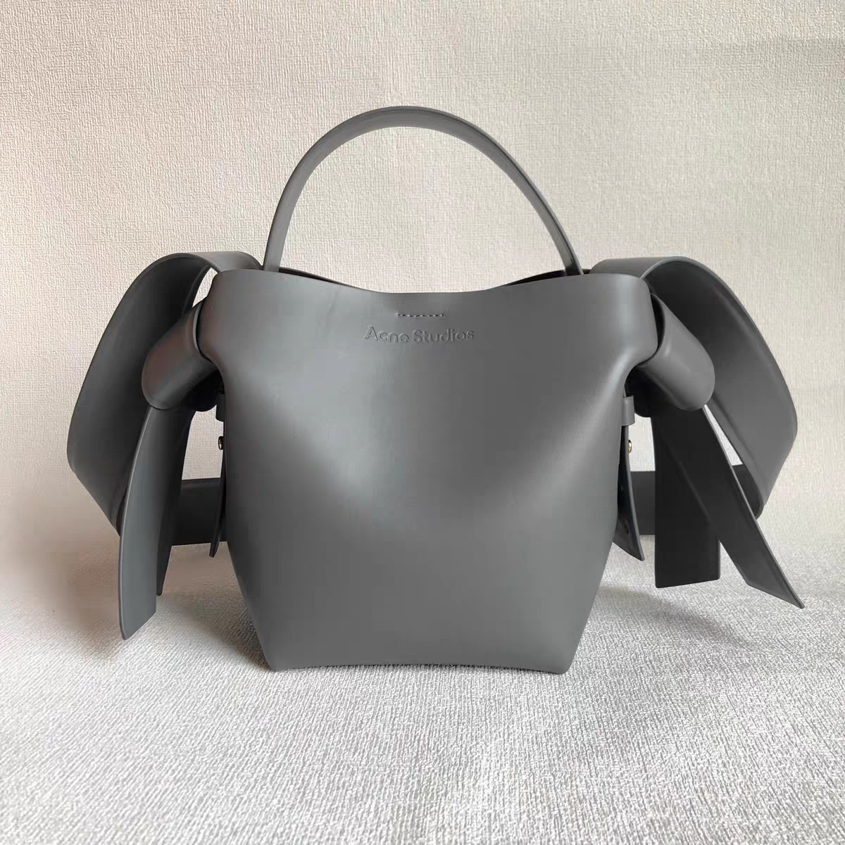 Studios ACNE MUSUBI Mini Cowhide Commuting Shoulder Bag, Crossbody Handbag, Bucket Bag