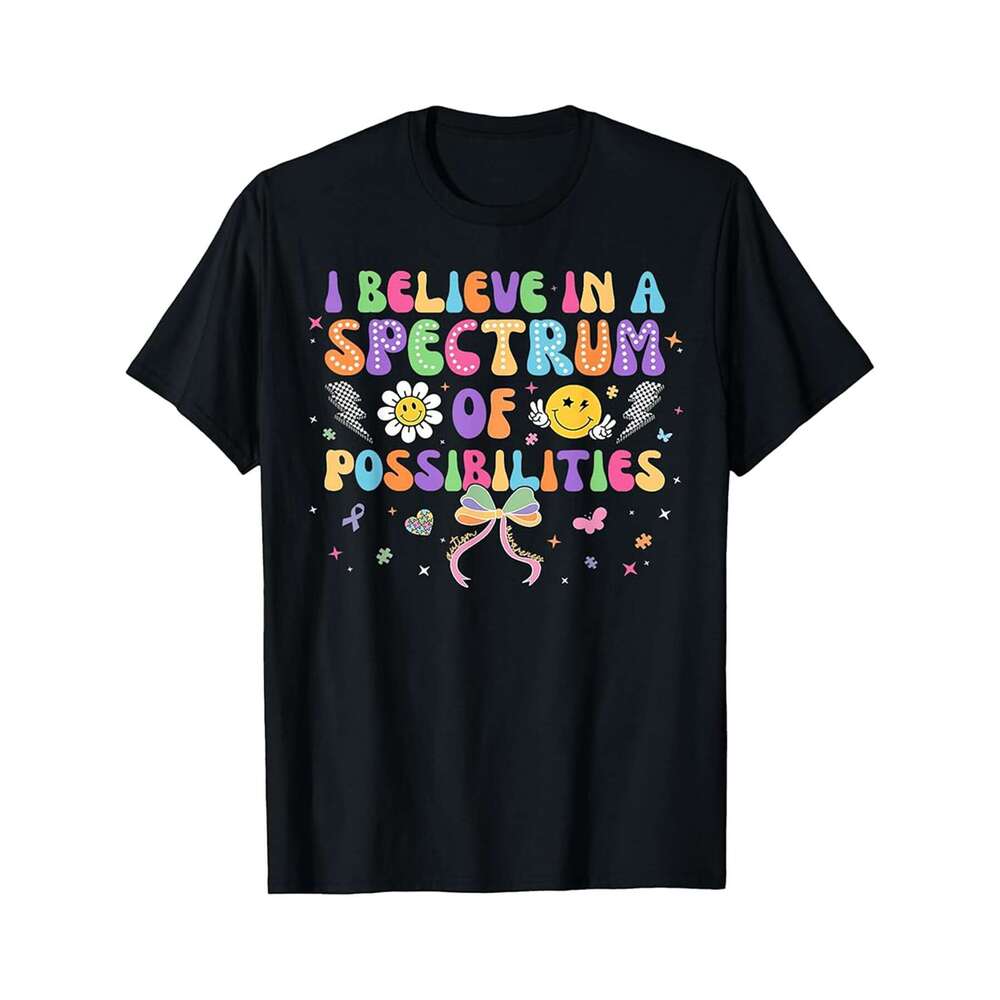 Designer T shirt I Believe In A Spectrum Of Possibilities Autism Awareness - 220g Tshits