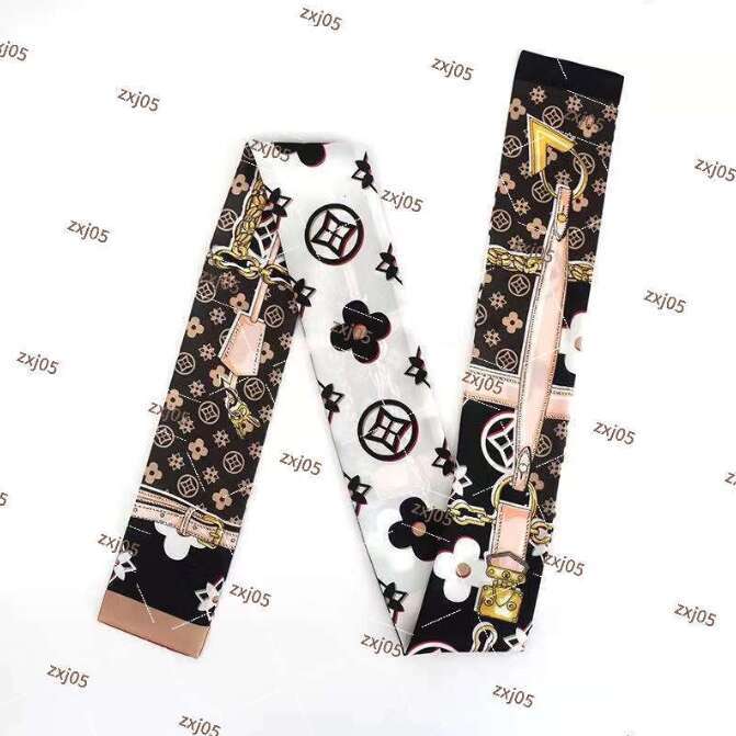 louiselies Silk Headband Wear Tie Bag Handle Ribbon Printed Headscarf Women's Scarf Fashion Wrist Band Ribbon Flora Print Silk Neck Bow old flower print silk