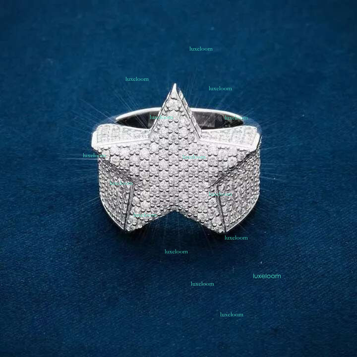 Hip hop Moissanite star gold-plated sier VVS finger ring for men