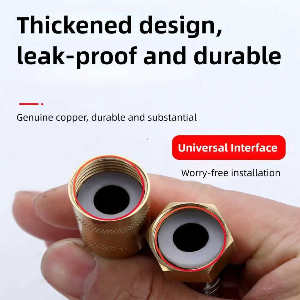 Stainless Steel Shower Hose Reinforced Explosion-proof Handheld Shower Hose Brass Nut 15/2m Replacement Hose He Hotel Y251107