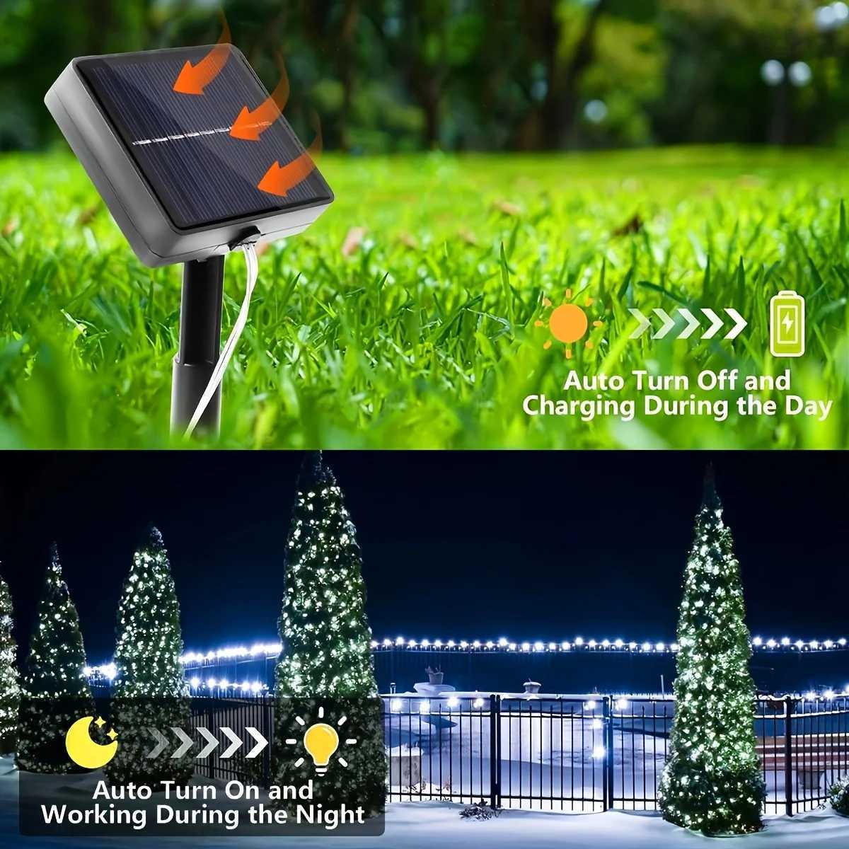 LED Solar String Lights Waterproof Garland Fairy Stirng Light Decor for Garden Trees Outdoor Party Weddings Christmas Halloween W251107