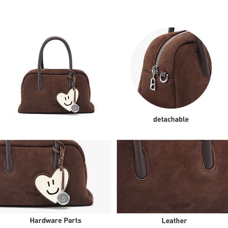 Original Suede New Handbags Commuter Women's Shoulder Crossbody Boston Handheld Bag