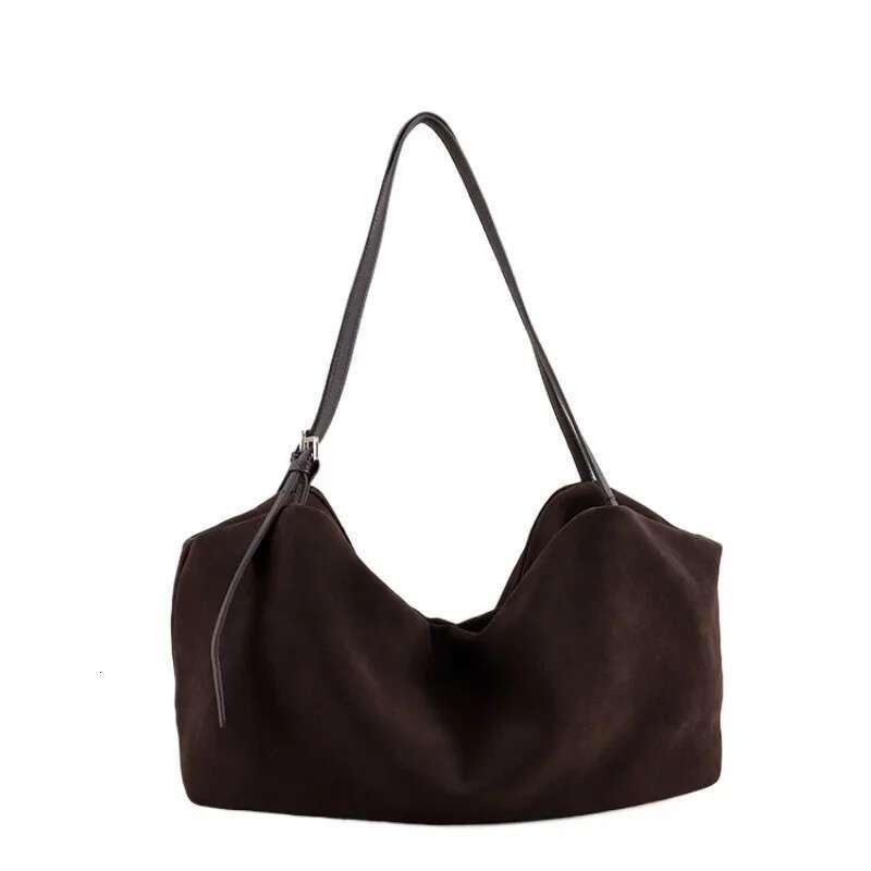 European American Style 100% Natural Suede Cow Leather Tote Huge And Lazy Commuting Nubuck Winter Handbag Camel
