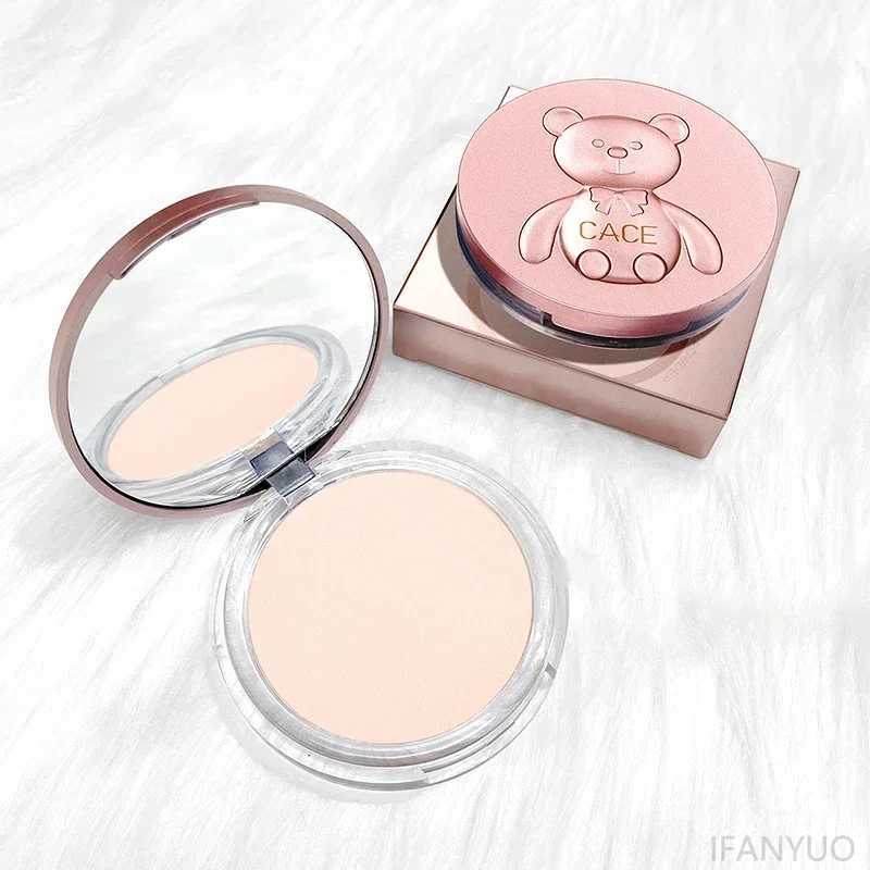 Cute Bear Matte Press Powder Oil Control Matte Basic Bright Makeup Powder Breathable Waterproof Durable Facial MakeupXJ250407
