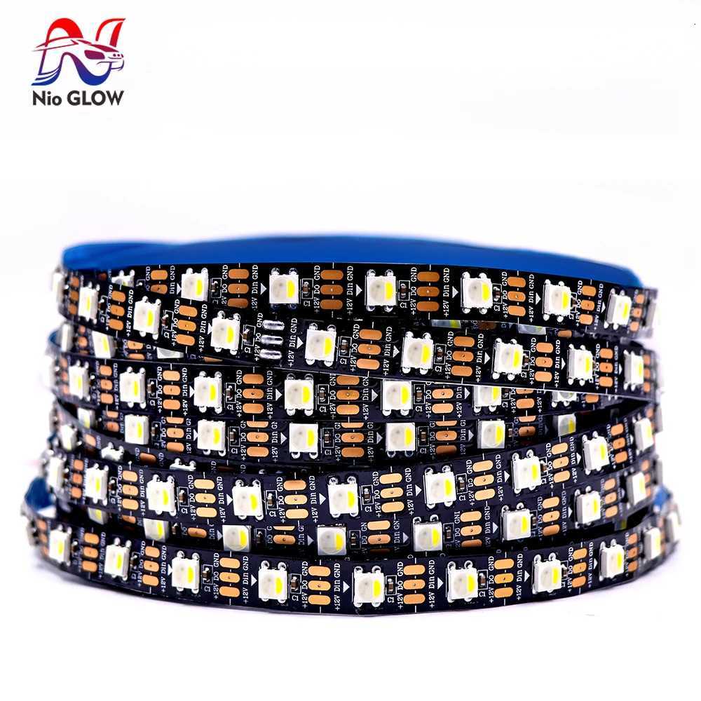 4IN1 Addressable WS2812 SK6812 Pixel LED Strip 5050 RGB RGBW DC5V 12V 30/60/144LEDs Digital LED Pixel Strip White/Black PCB W251107
